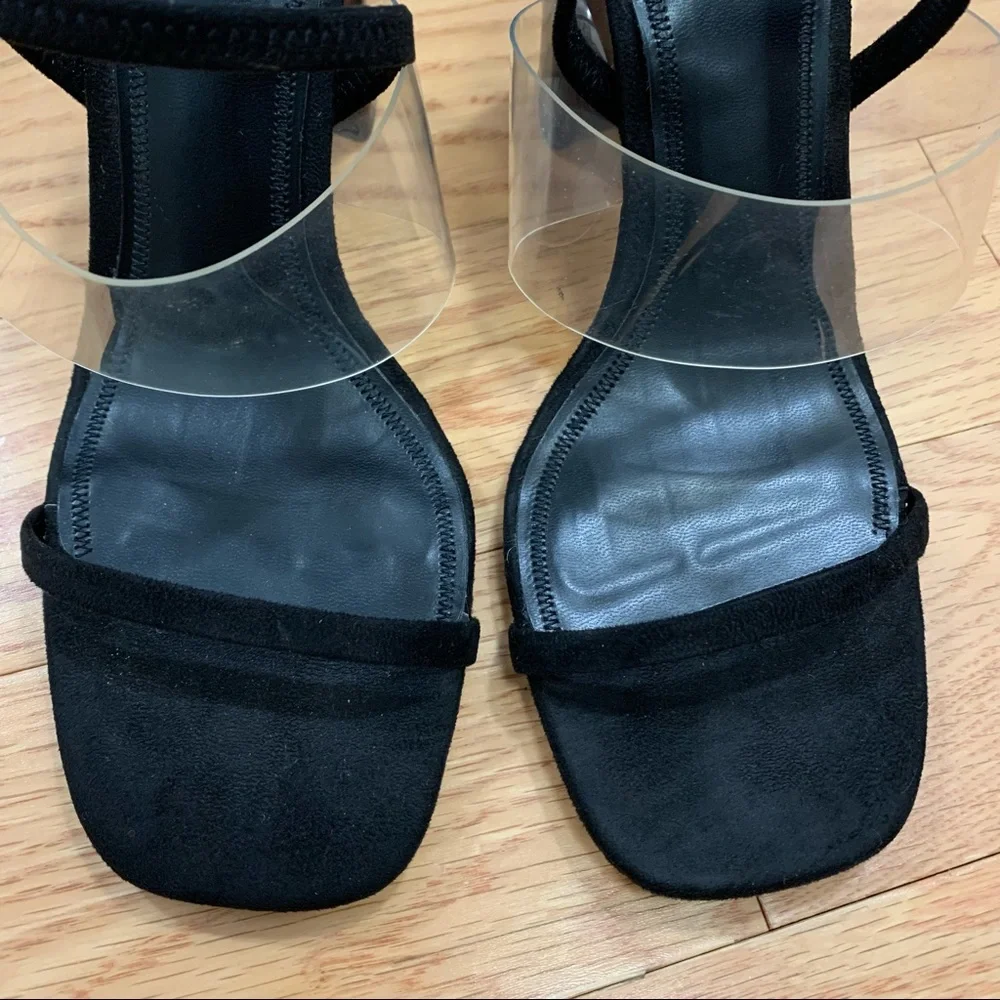 Zara Minimalist Tortoiseshell Methacrylate Heel Sandals - Picture 7 of 12